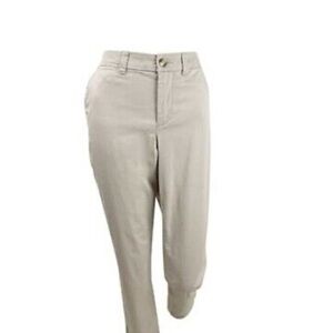 Maison Jules Essential Khaki Cuff Ankle Pants
